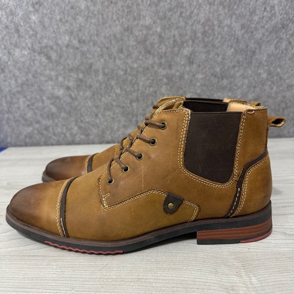 Steve‎ Madden Murdock MURD01M1 Mens Sz 10.5 Tan Leather Cap Toe Lace Up Boots main image 5